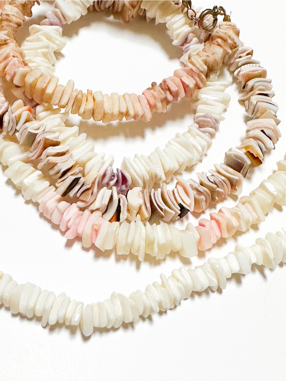 Vintage Puka Shell Jewelry Sets 5 Pieces Lot Multicolor Natural Seashells